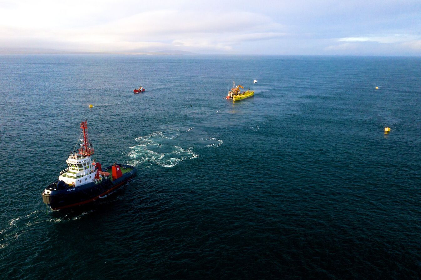 Installation of Magallanes Renovables tidal energy device in Orkney - image by Colin Keldie, courtesy Ocean 2g