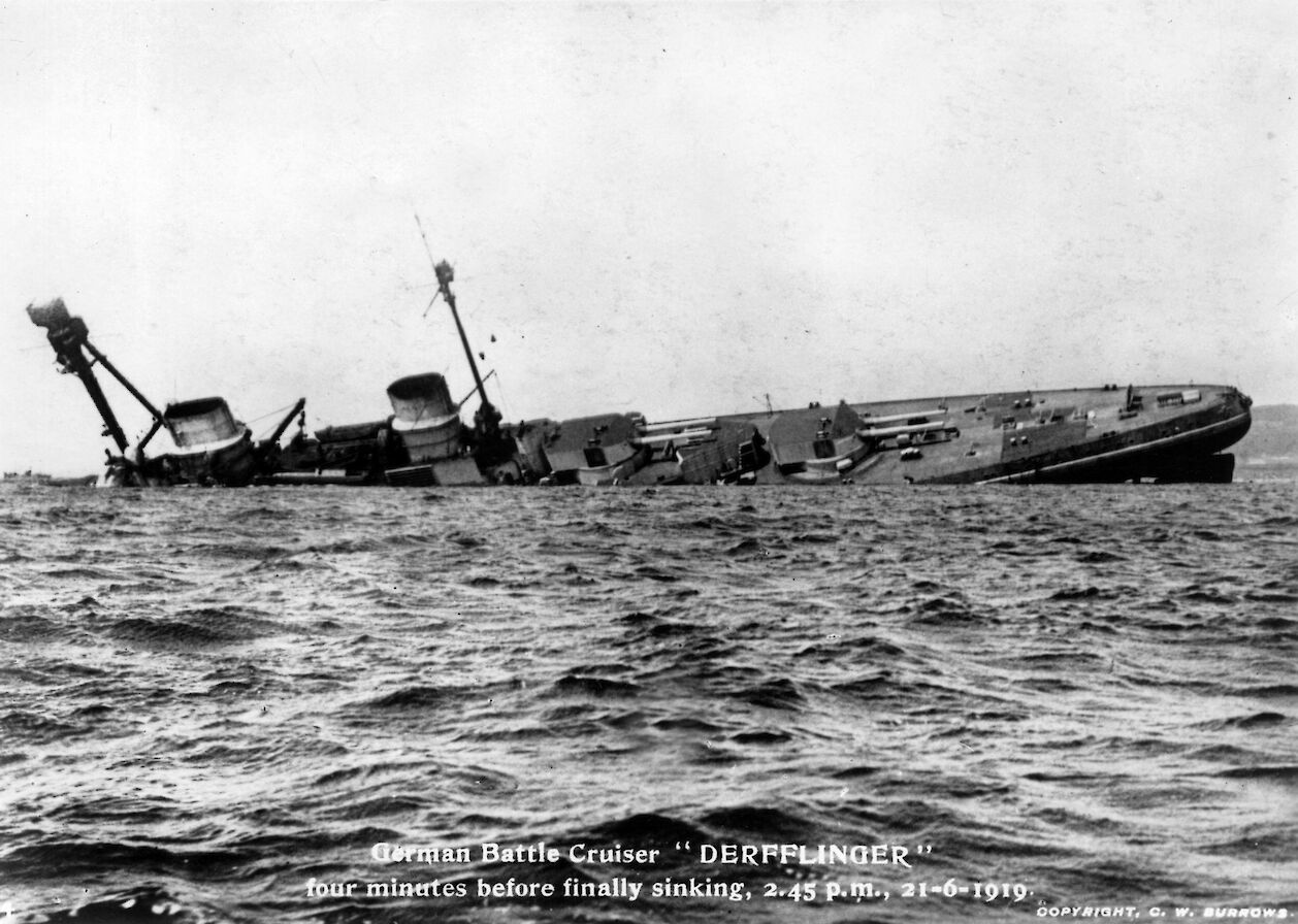 The Derfflinger sinking - image courtesy Orkney Library & Archive