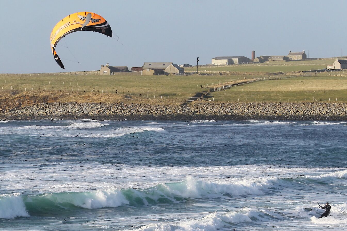 Kite surfing in Orkney - image by Rae Slater