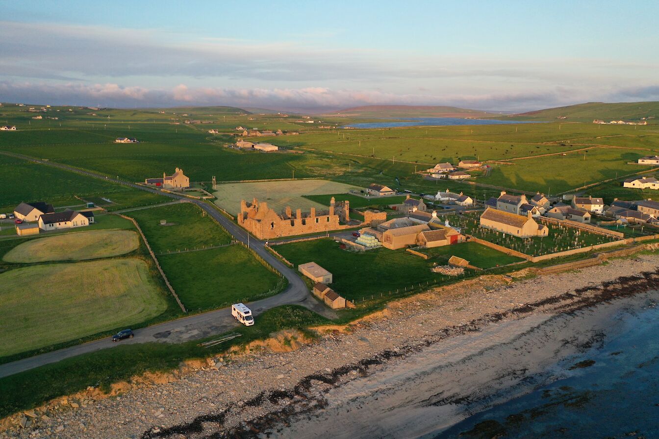 Aerial view of the Earl's Palace, Birsay - image by Colin Keldie