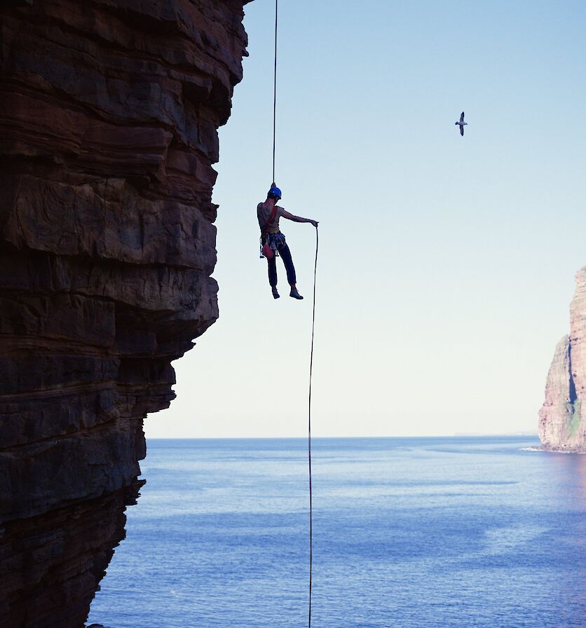 Abseiling at the Old Man of Hoy - image by Doug Houghton