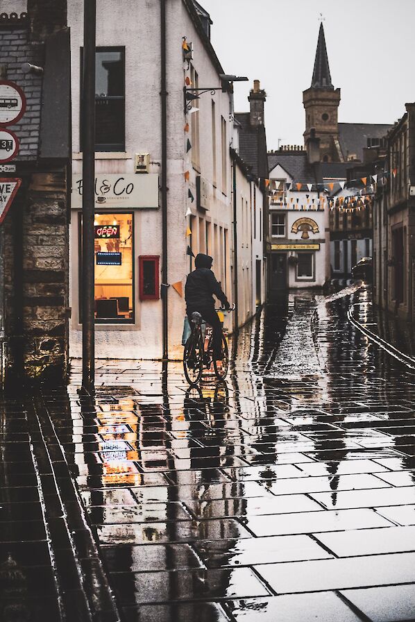 View down the street in Stromness, Orkney - image by Ally Velzian