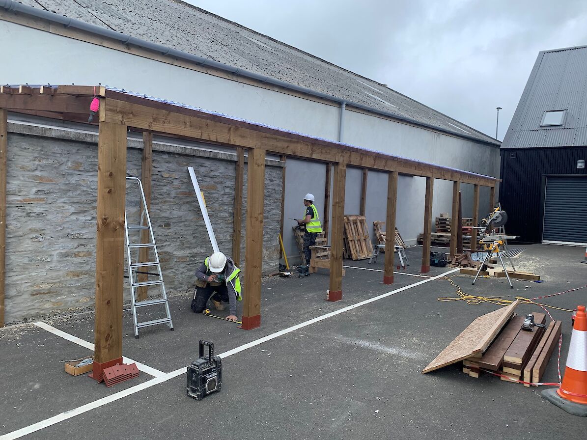 Joiners from Orkney Builders have been hard at work getting the venue built