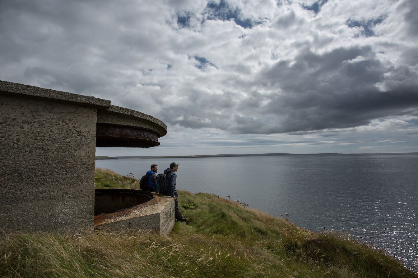 Looking out over Scapa Flow from a wartime building