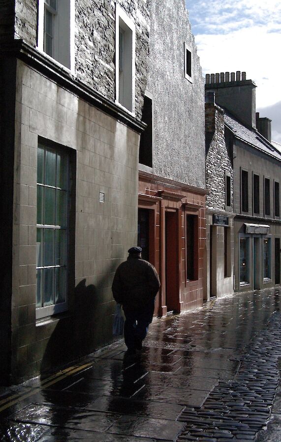 View of the street in Stromness - image by Leslie Burgher