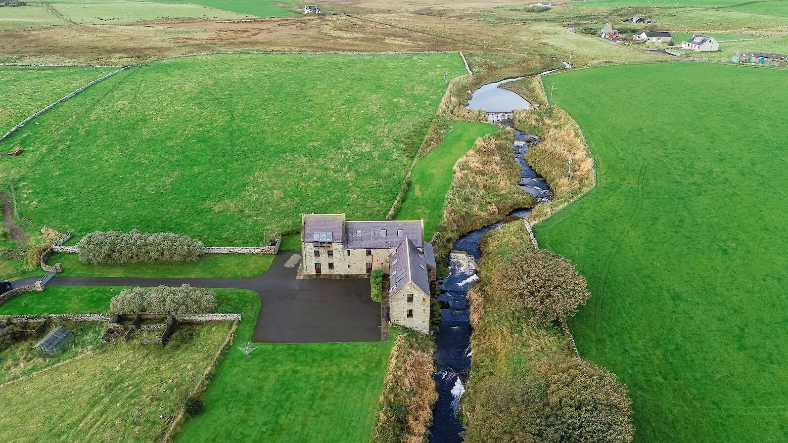Aerial view of Woodwick Mill, Orkney