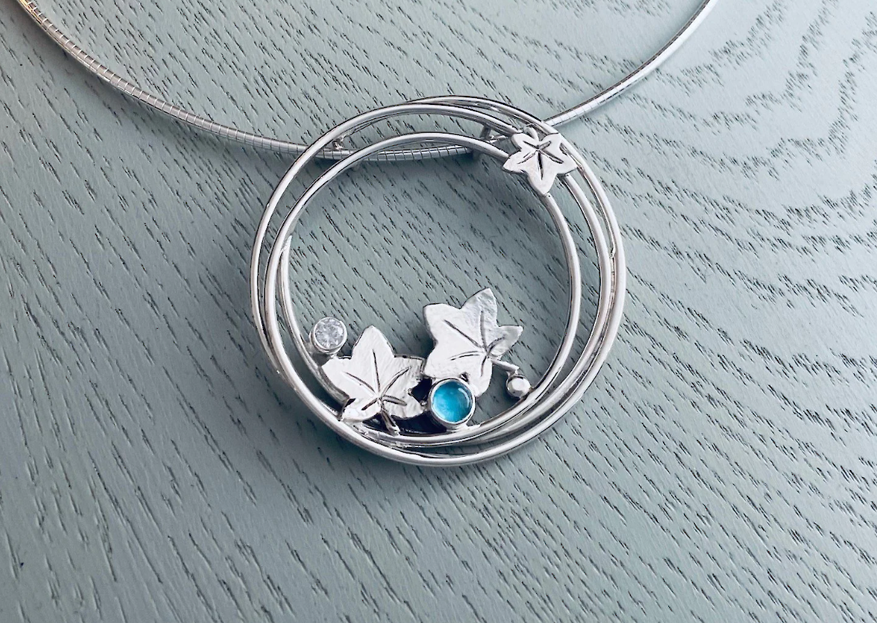 Autumn leaves and winter frost pendant from Celina Rupp Jewellery
