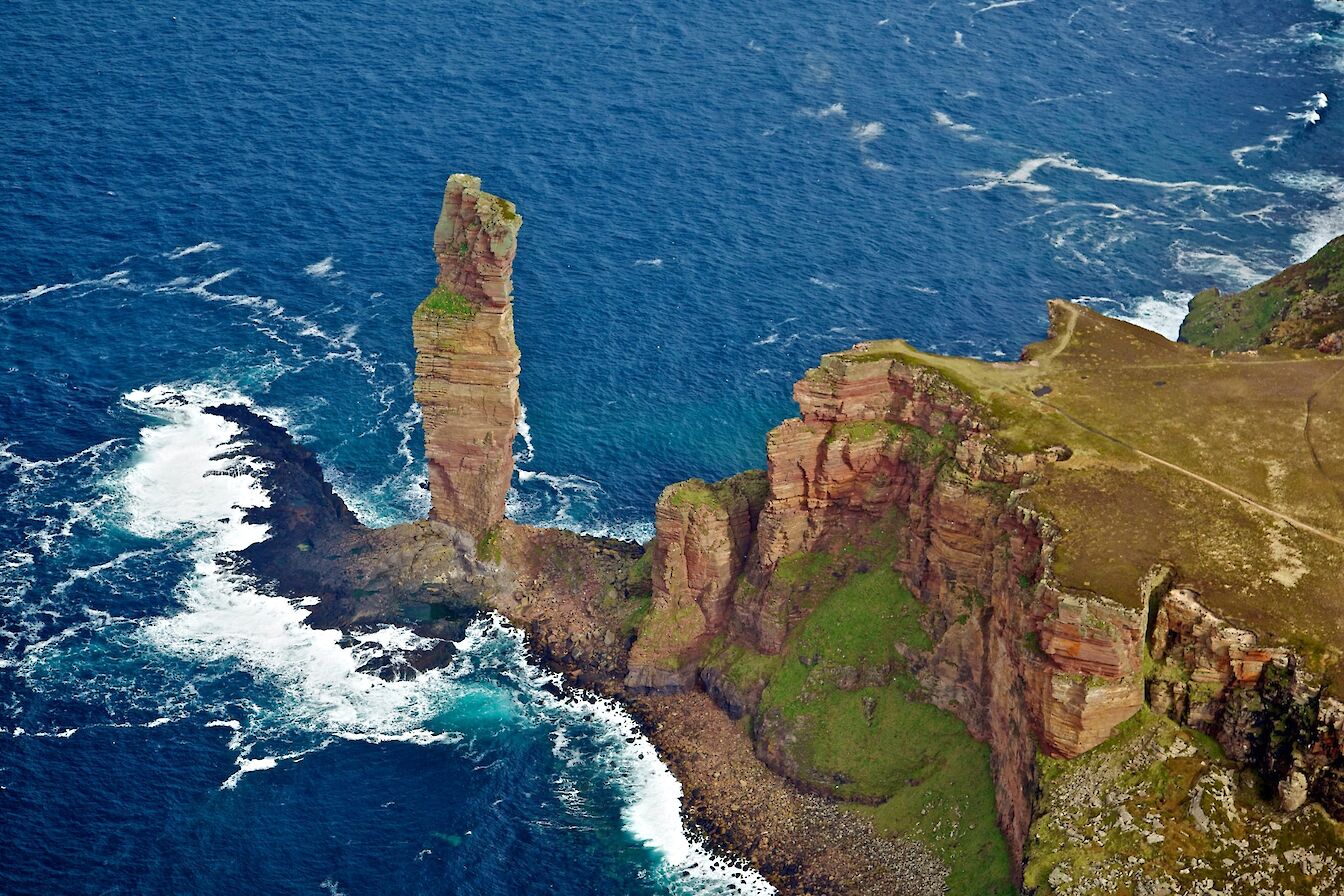 Aerial view of the Old Man of Hoy - image by Colin Keldie