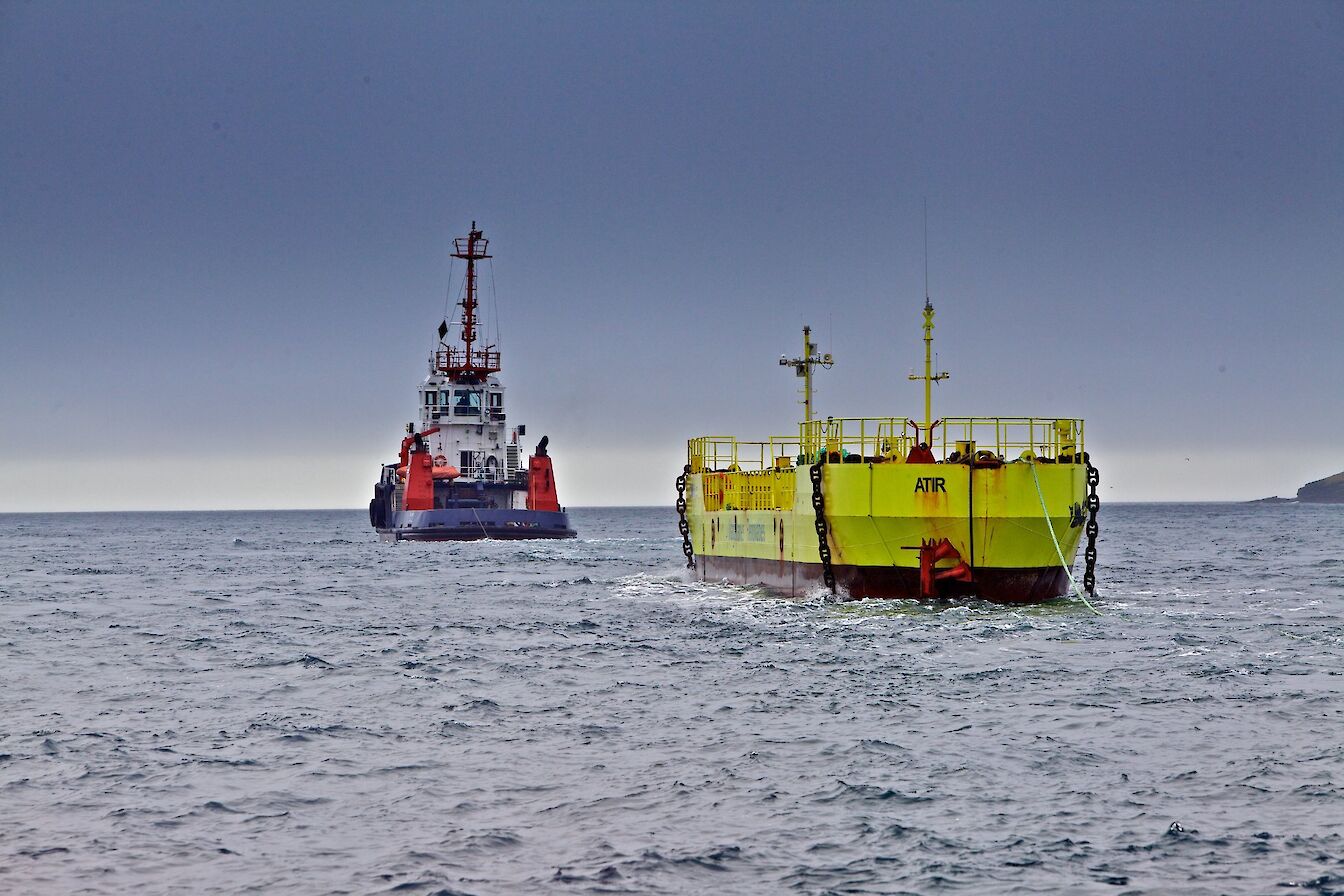 The device was towed from Vigo in Spain to Orkney prior to installation - image © Colin Keldie, courtesy Ocean_2G