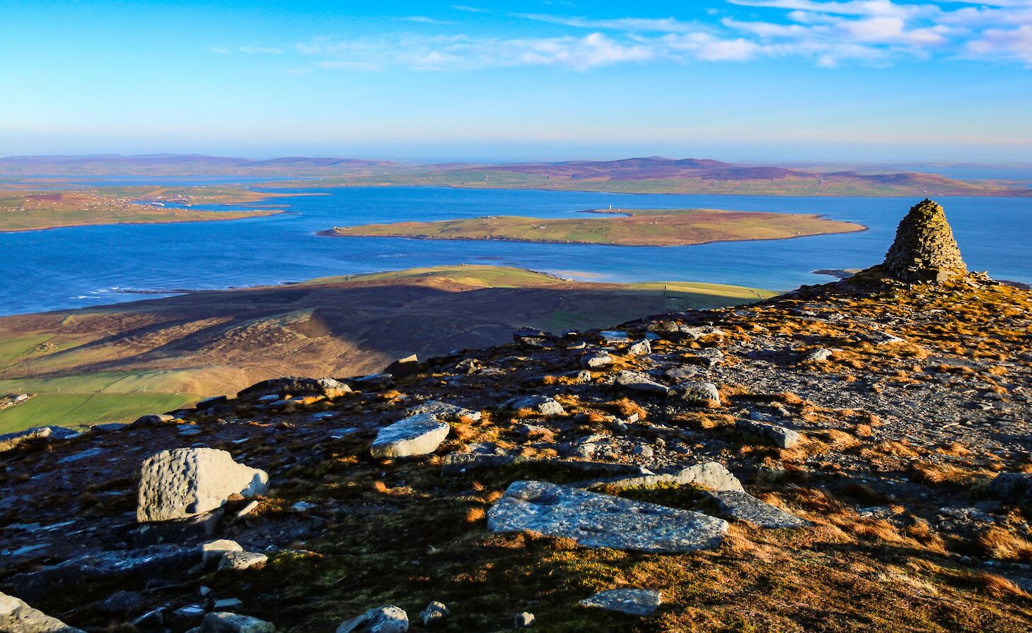 The view of the Orkney mainland from the top of the Cuilags, Hoy - image by Graham Campbell