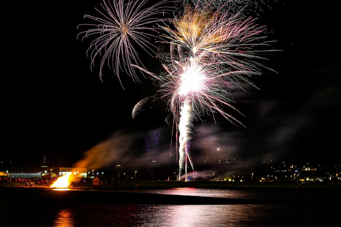 Fireworks over the Peedie Sea in Kirkwall - image by Graham Campbell