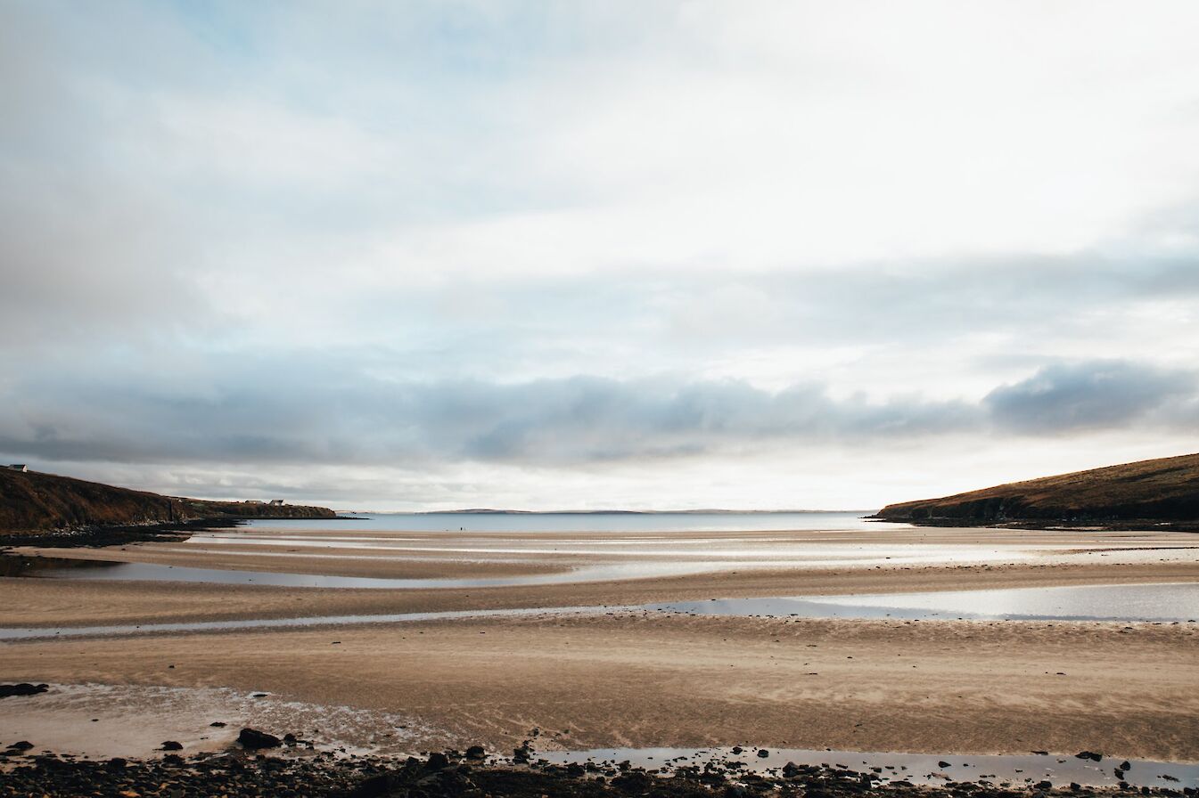 View of the beach at Waulkmill, Orkney