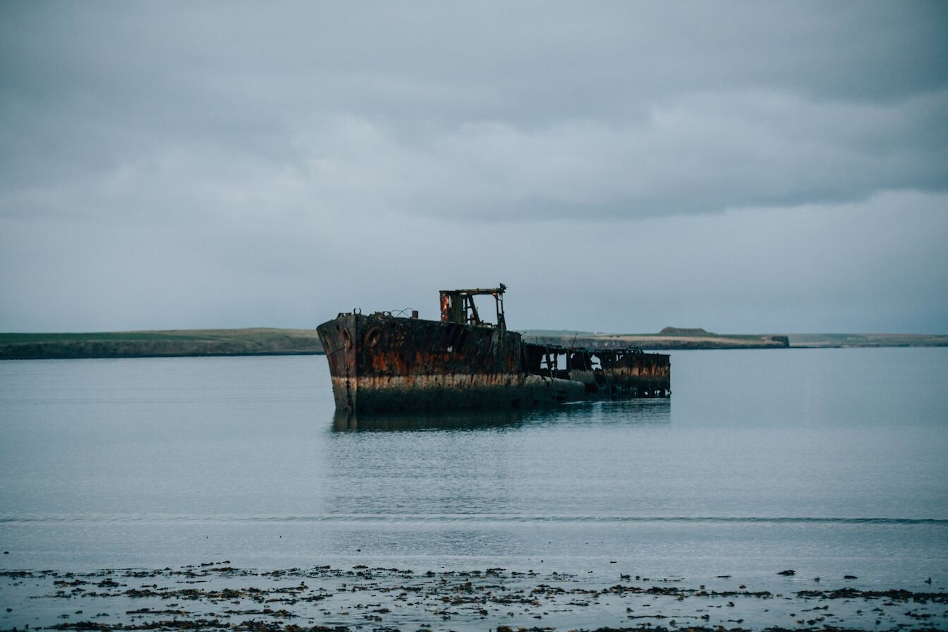 The wreck of the Juniata at Inganess, Orkney