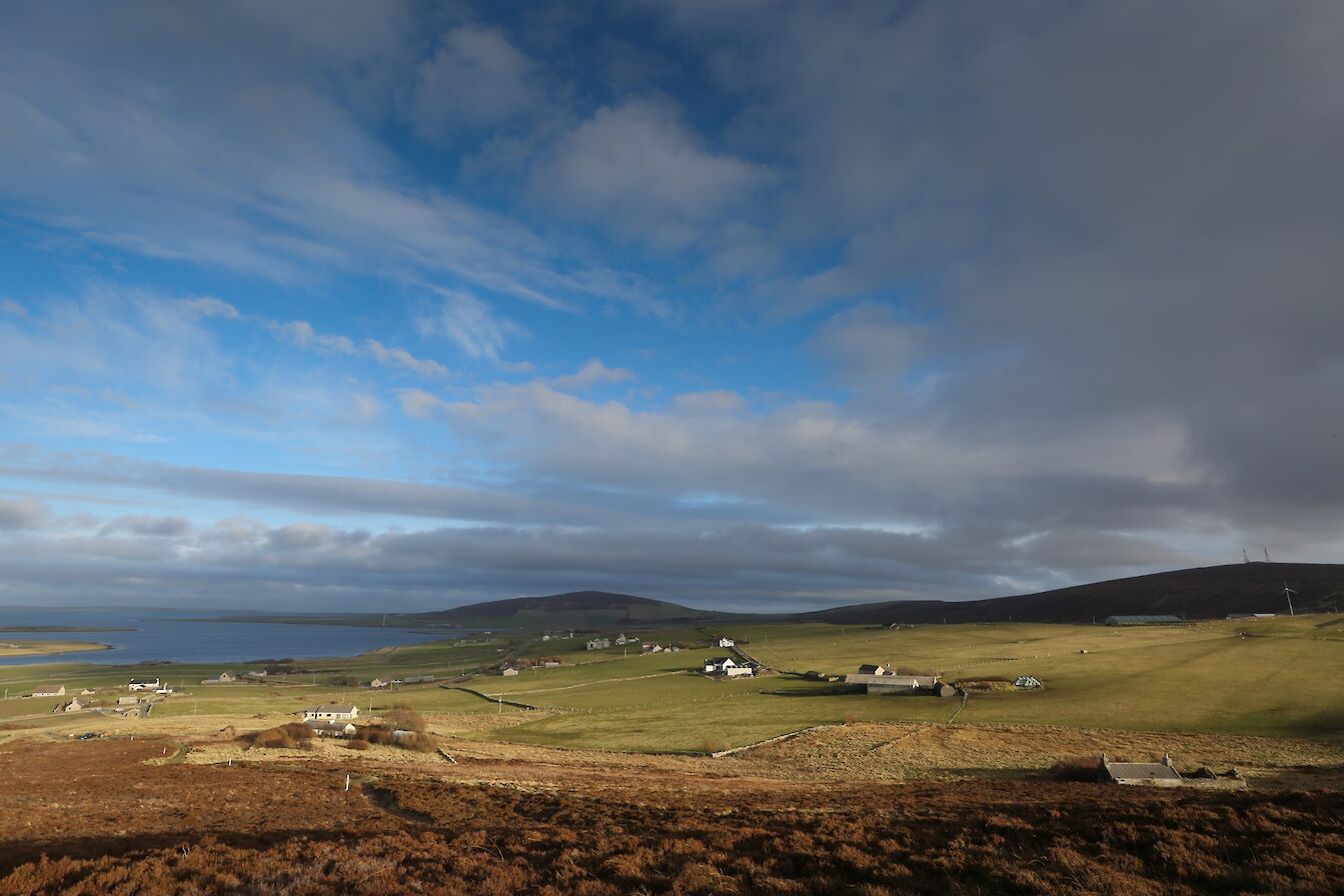 View over Finstown from Cuween Hill, Orkney