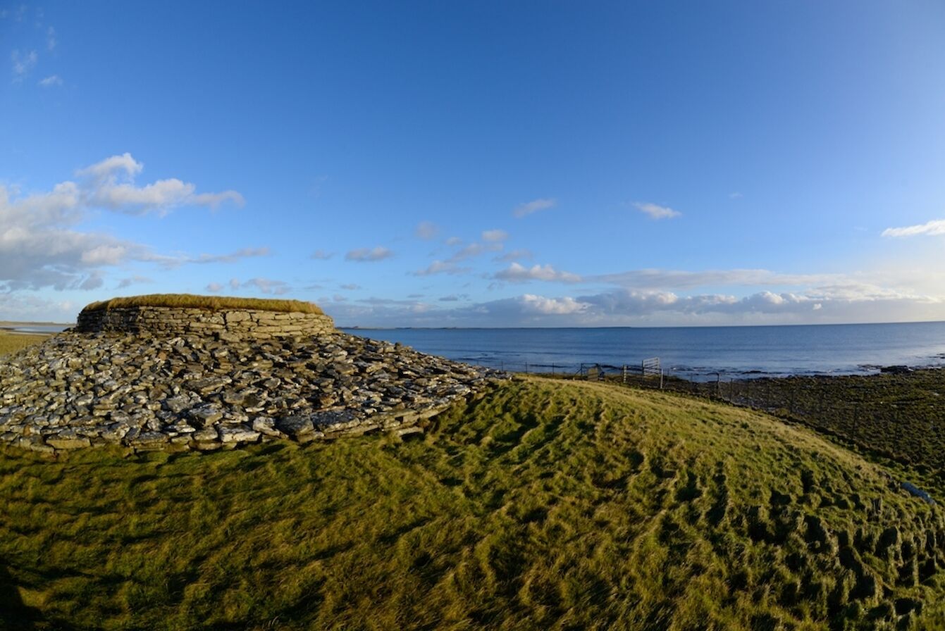 Outside Quoyness Chambered Cairn, Orkney