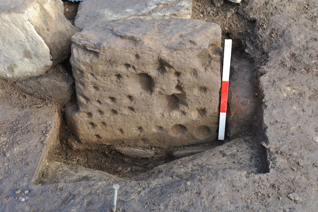 One of more than 600 decorated stones from the Ness - image courtesy ORCA Archaeology