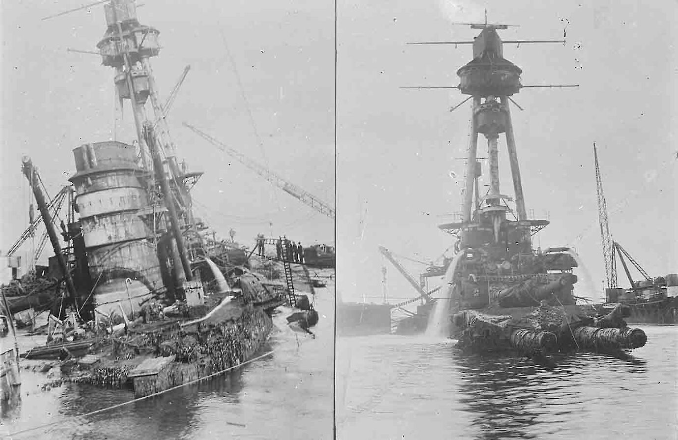 Salvage operations underway - image courtesy Orkney Library & Archive