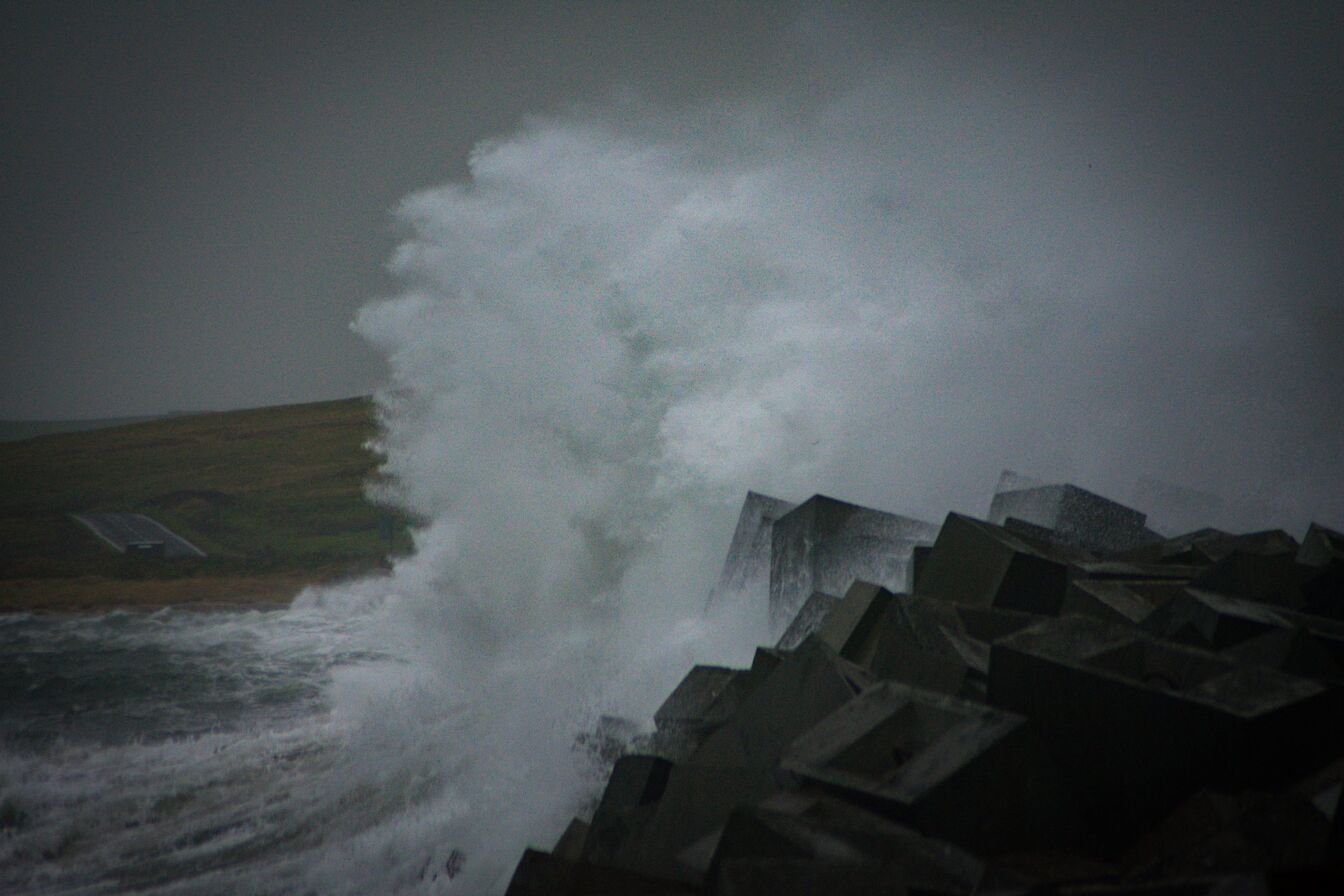 Waves at the Churchill Barriers, Orkney - image by Scott Oxford