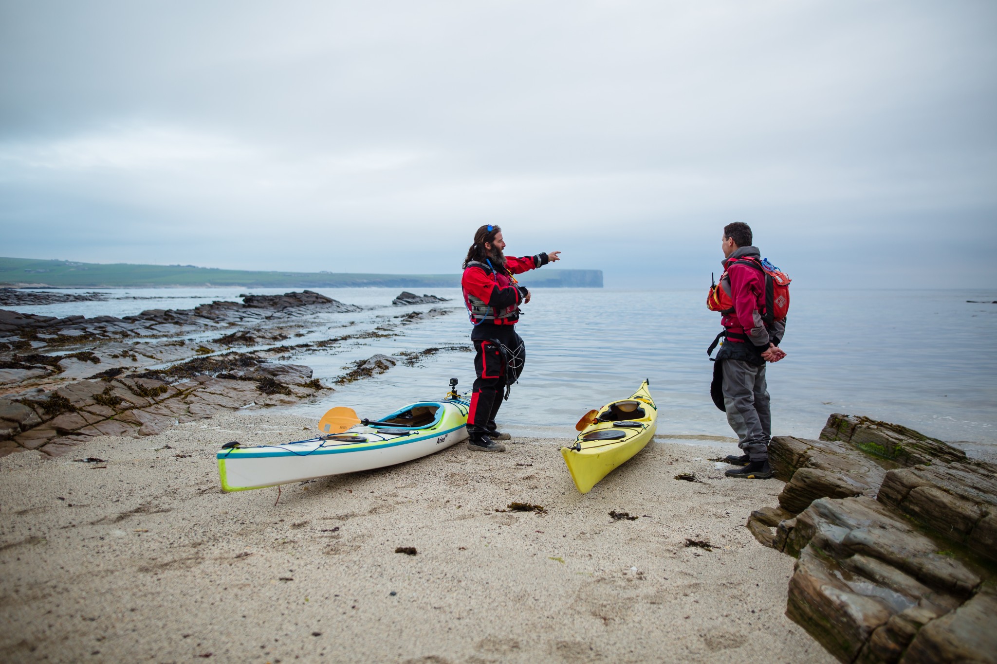Kristian Cooper from Sea Kayak 59° North before a paddle off Orkney's west coast