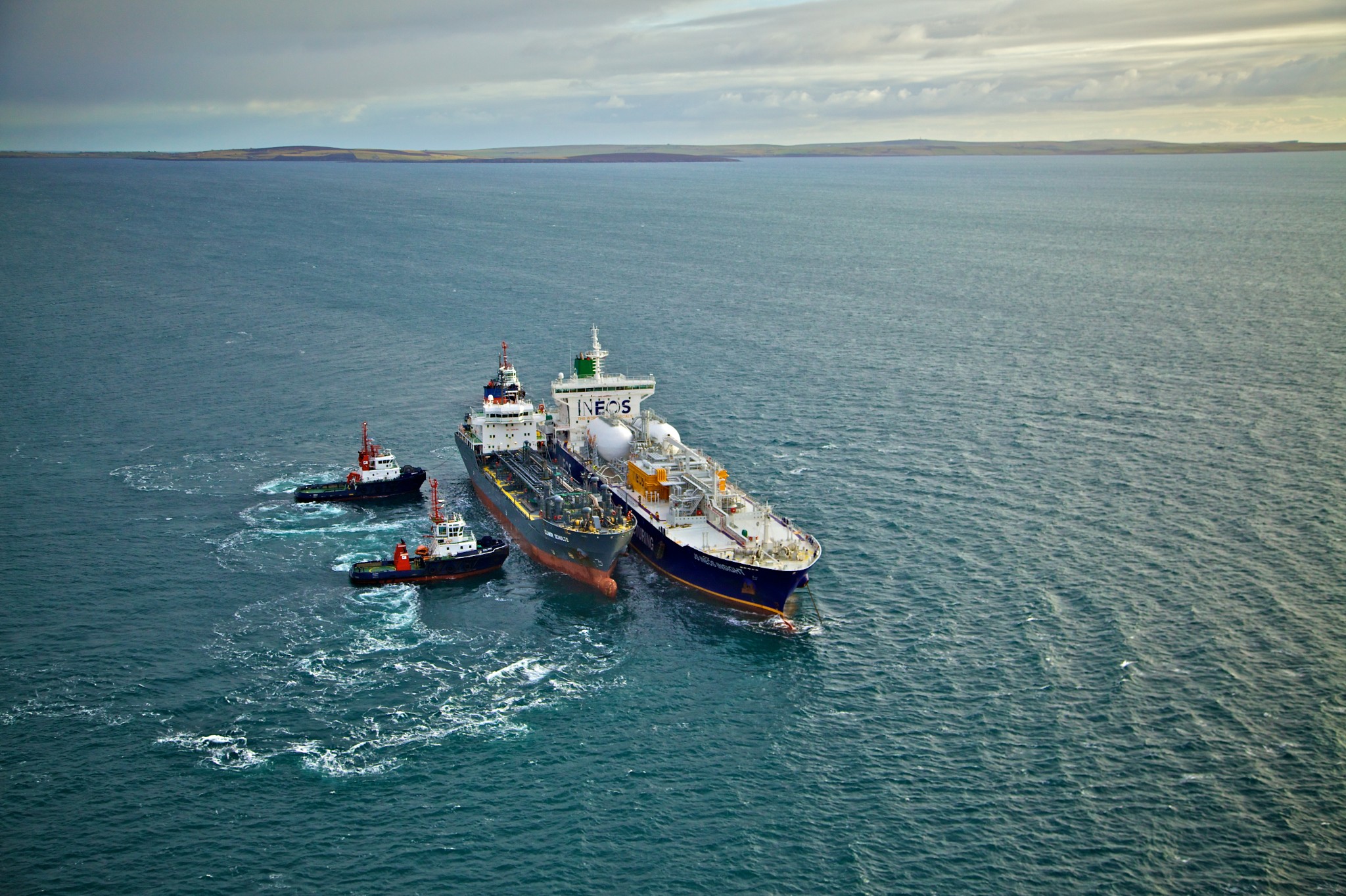 Ship to ship operation in Scapa Flow, Orkney - image by Colin Keldie