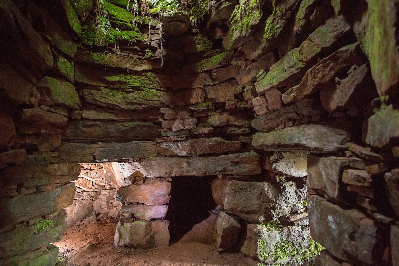 Inside Vinquoy Chambered Cairn