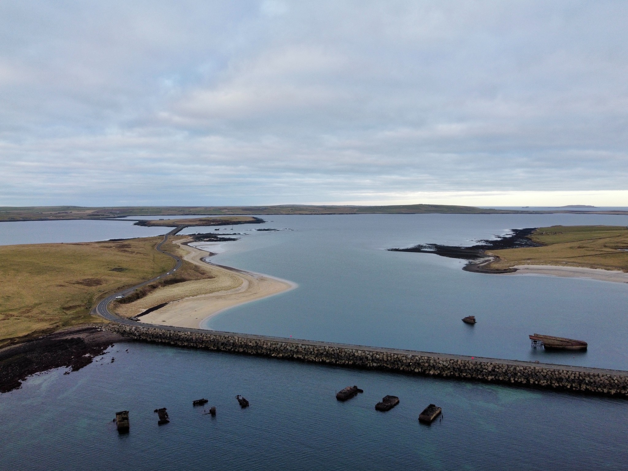 View over the Churchill Barriers, Orkney - image by Laura Cogle