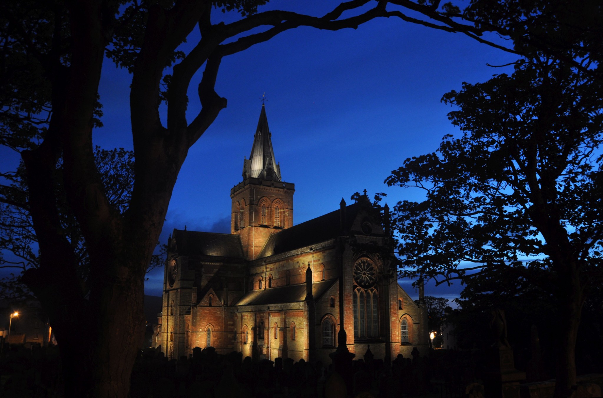 St Magnus Cathedral at dusk - image by Leslie Burgher