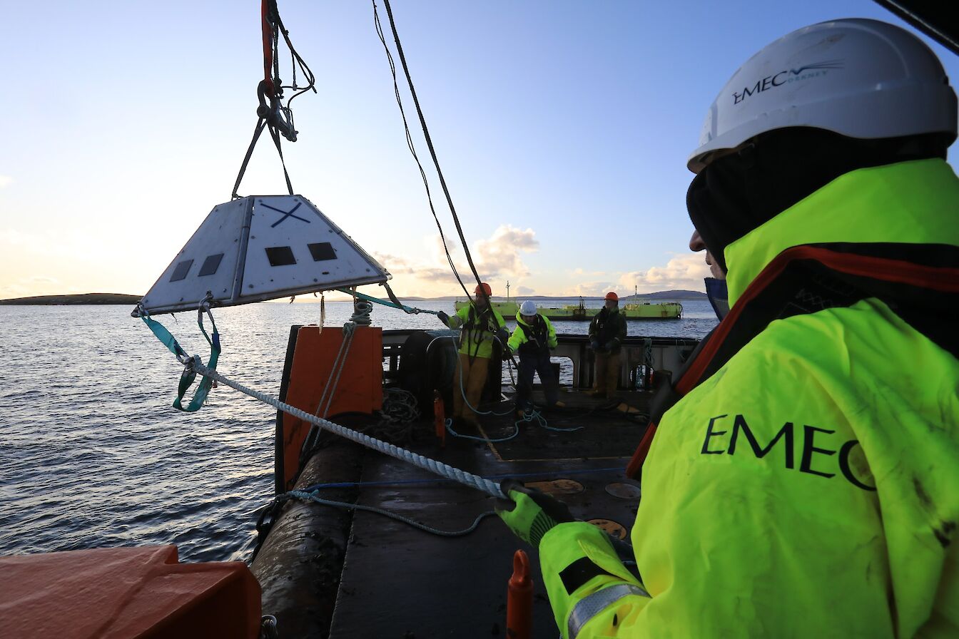 Deployment of marine energy equipment at one of EMEC's test sites