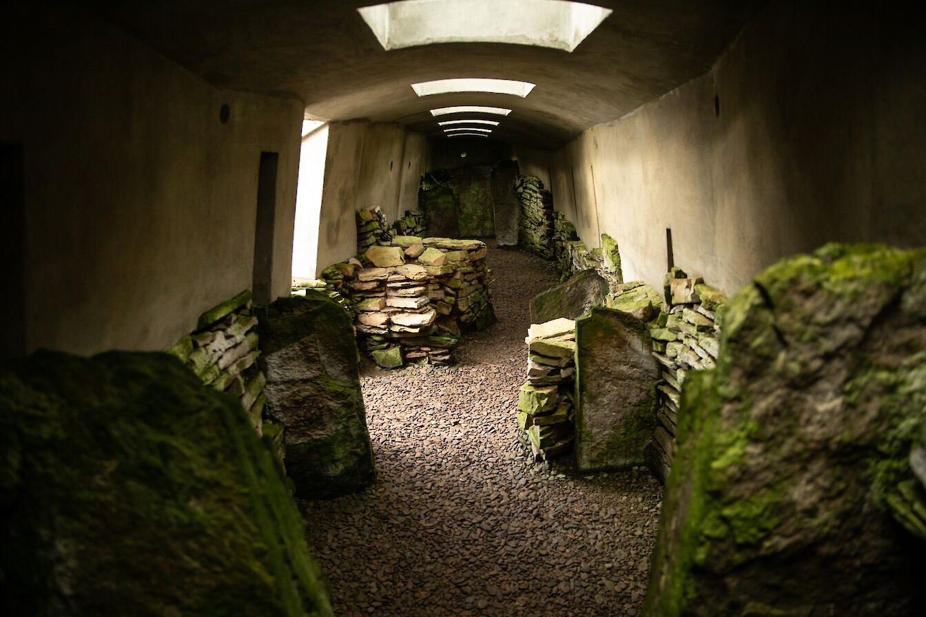 Inside Blackhammer Chambered Cairn, Orkney