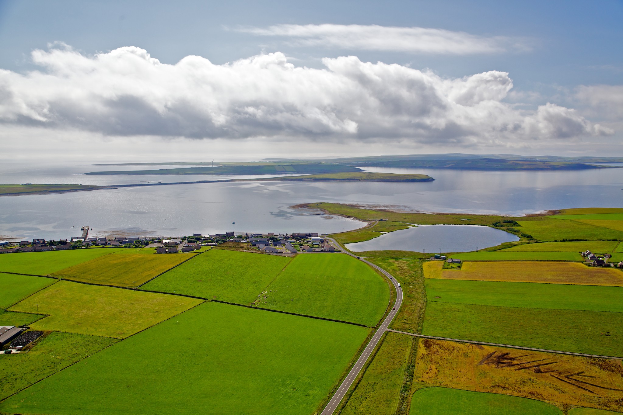View over St Mary's village, Orkney