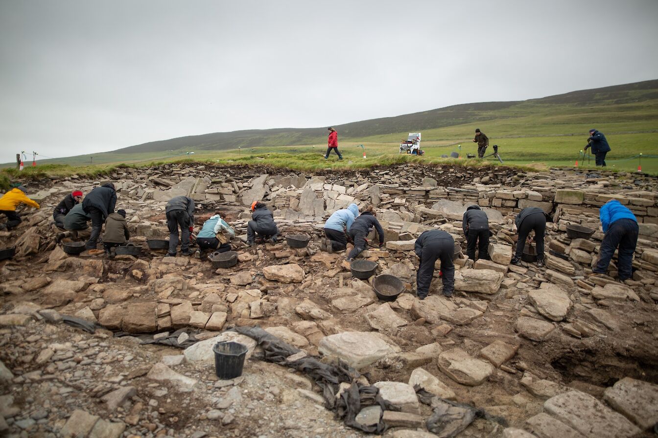 Archaeologists in action at Swandro, Orkney