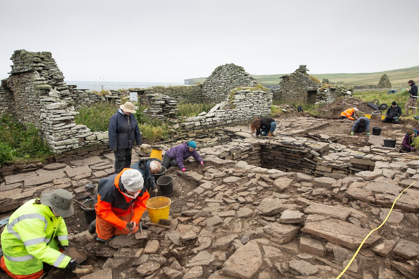 Archaeologists in action at Skaill, Orkney