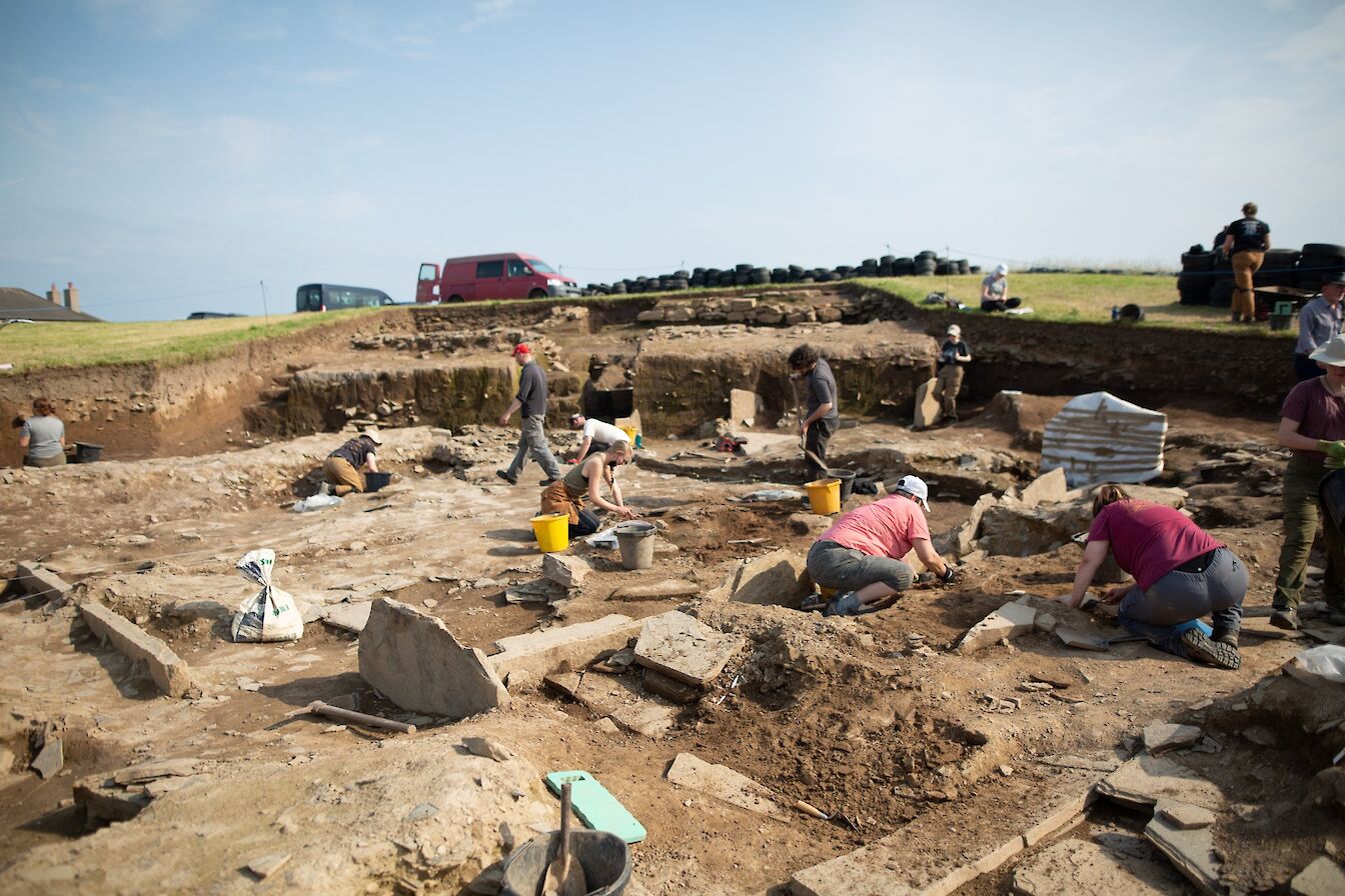 Archaeologists at work at the Ness of Brodgar, Orkney