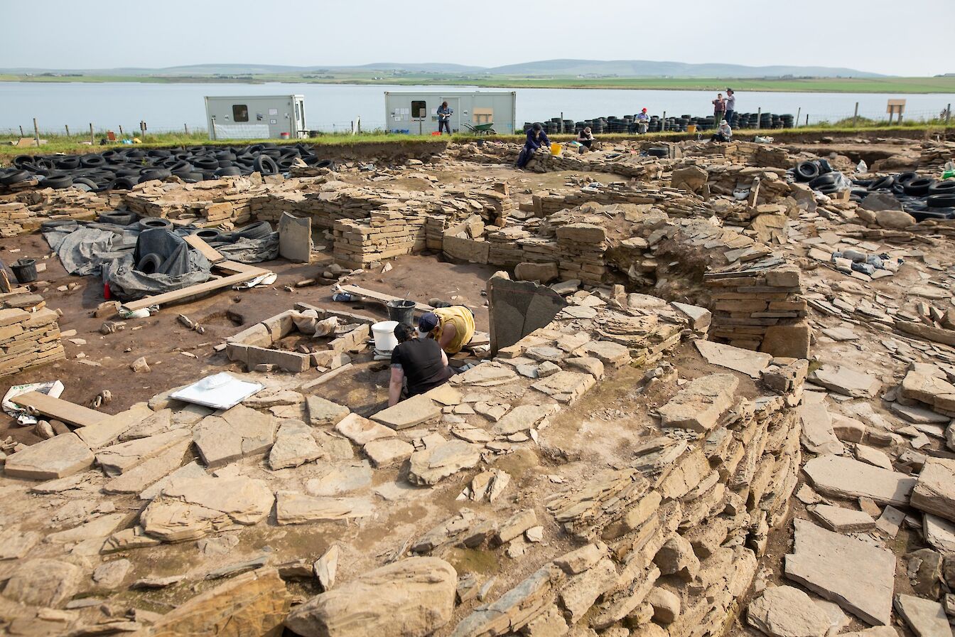 Archaeologists at work at the Ness of Brodgar this season