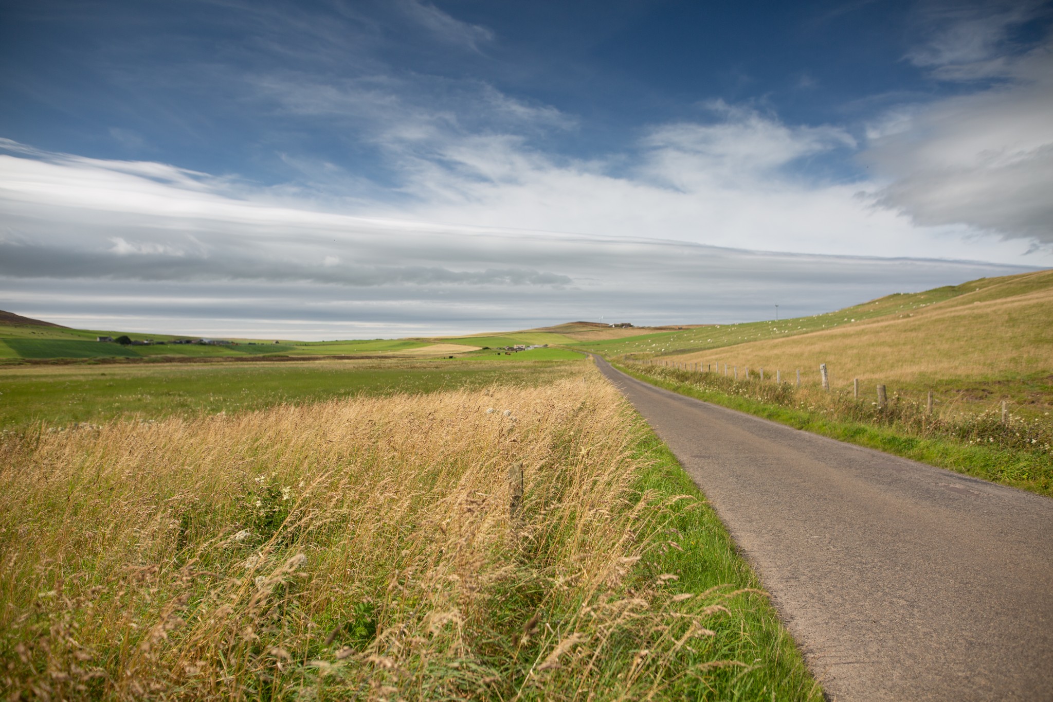 Quiet country road in Orphir, Orkney