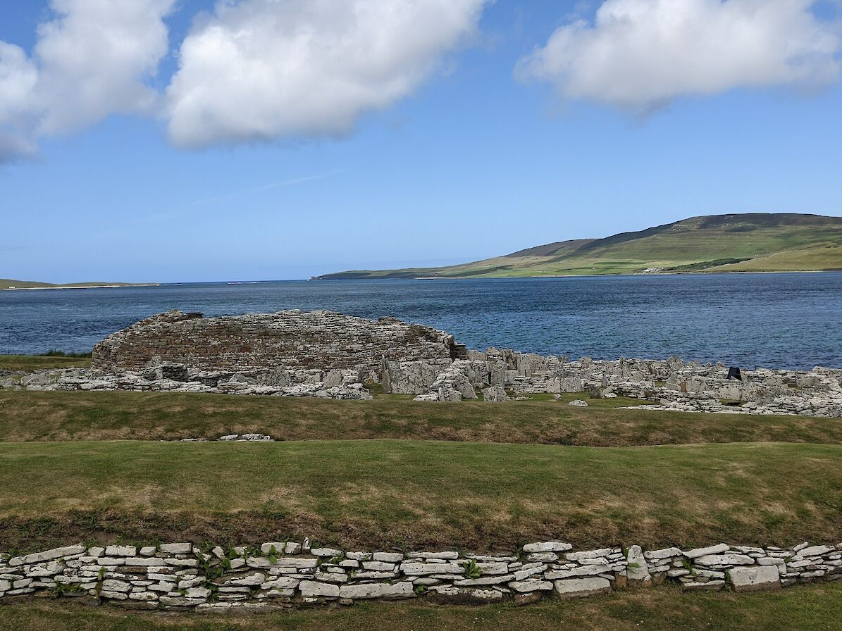 View over the Broch of Gurness across Eynhallow Sound to Rousay - image by David Weinczok