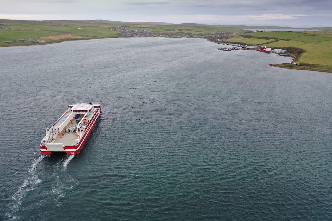 Pentland Ferries arriving in St Margaret's Hope, Orkney