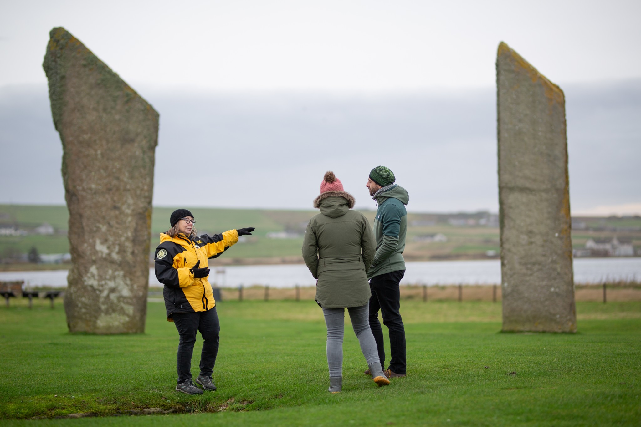 Tour guide at the Standing Stones of Stenness, Orkney