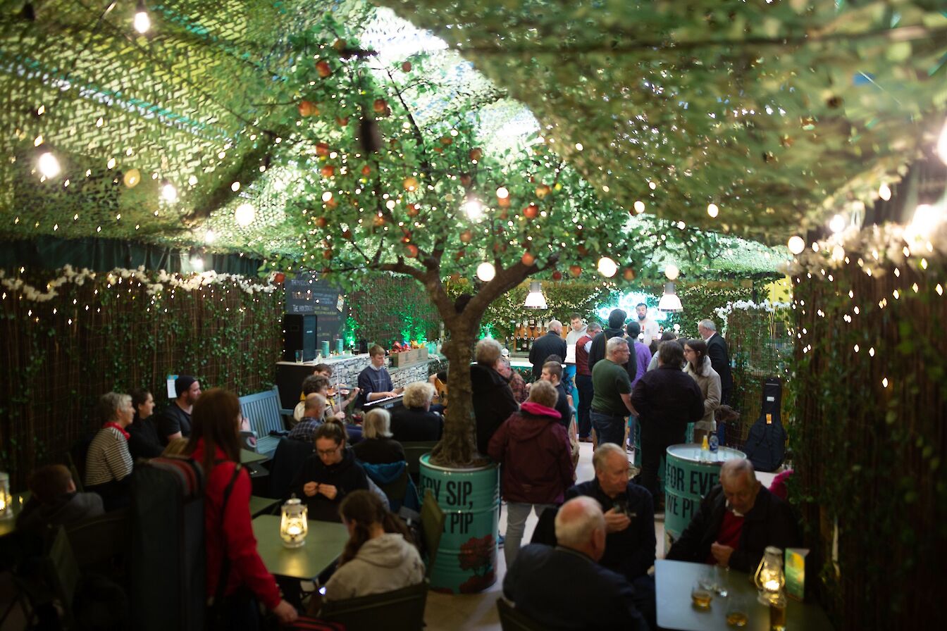 The pop-up Lost Orchards bar at the 2022 Orkney Folk Festival