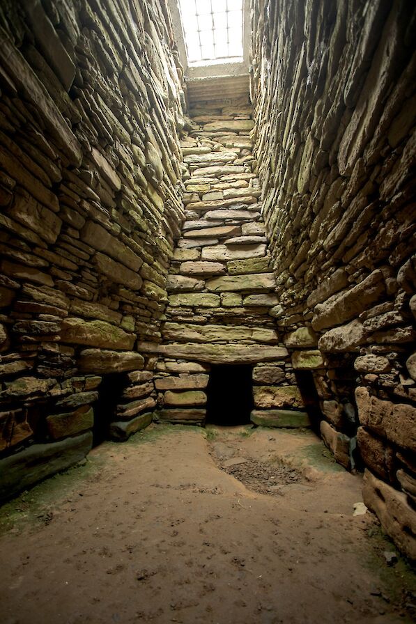 Inside Quoyness Chambered Cairn, Sanday, Orkney