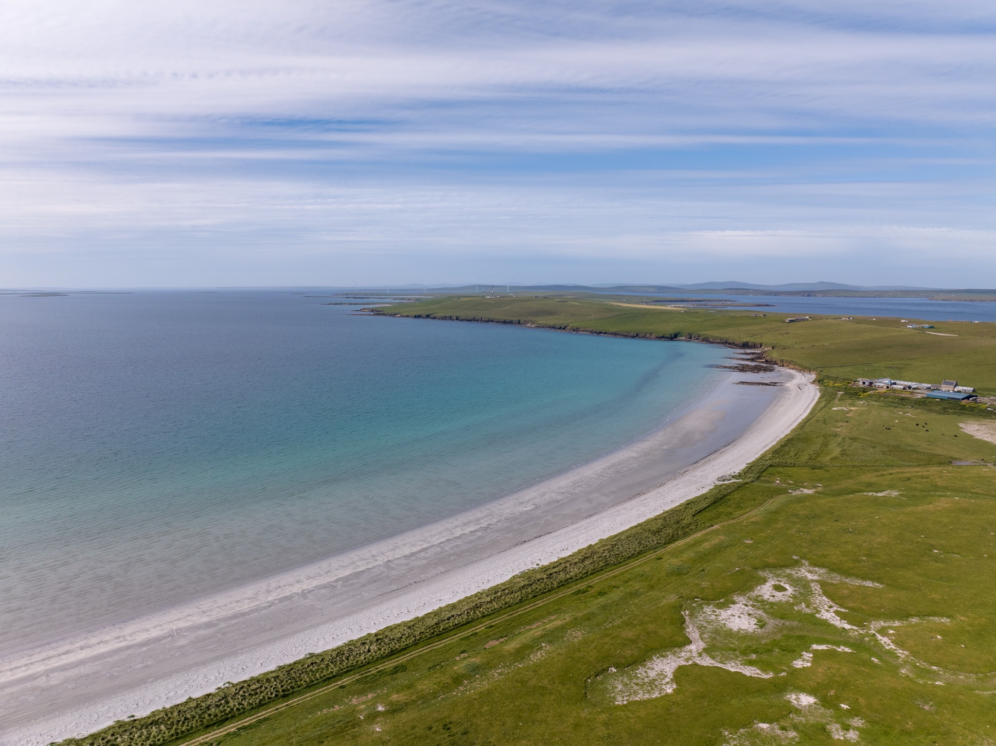 View over Backaskaill beach, Sanday, Orkney