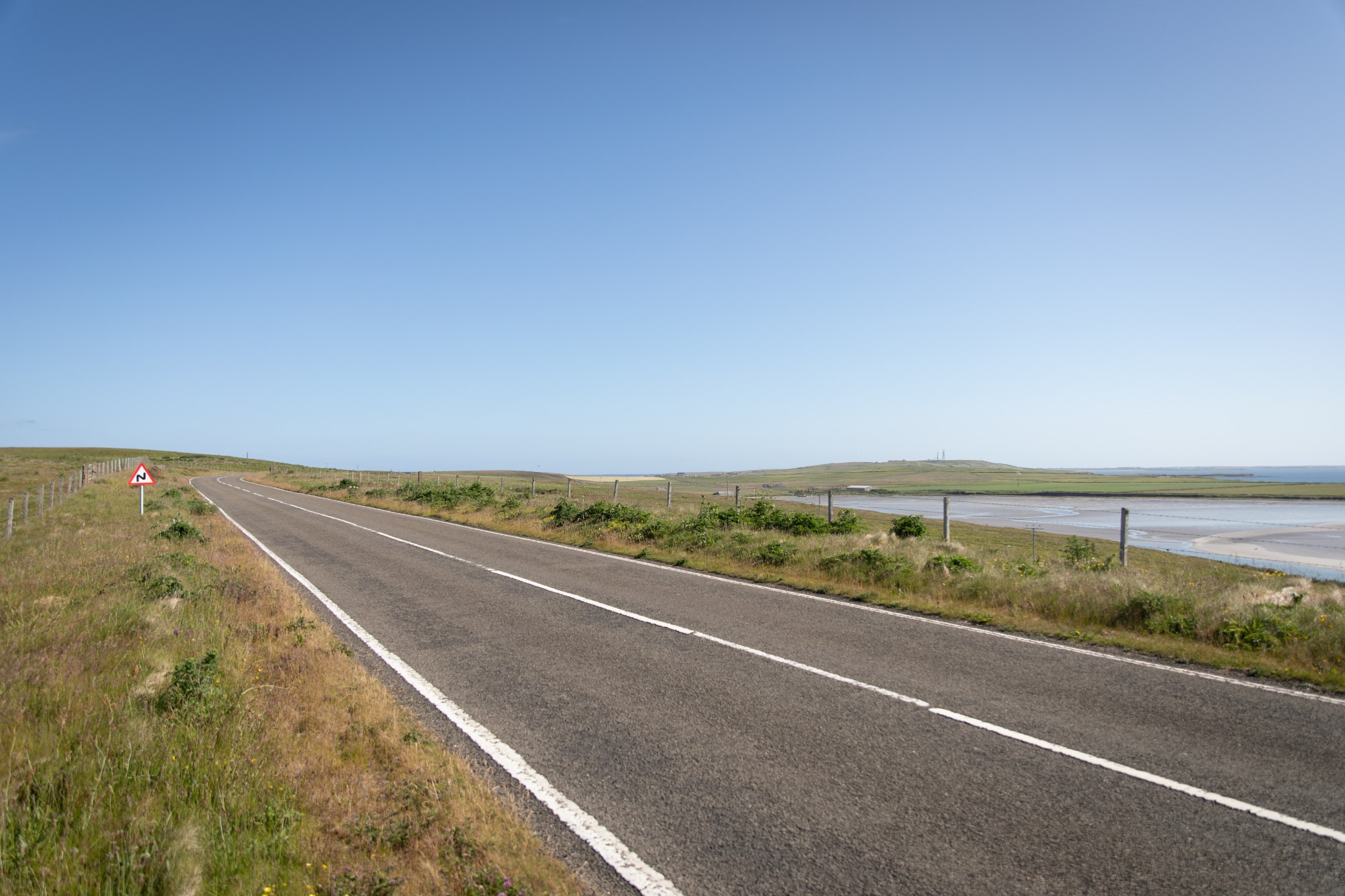 Road view in Sanday, Orkney