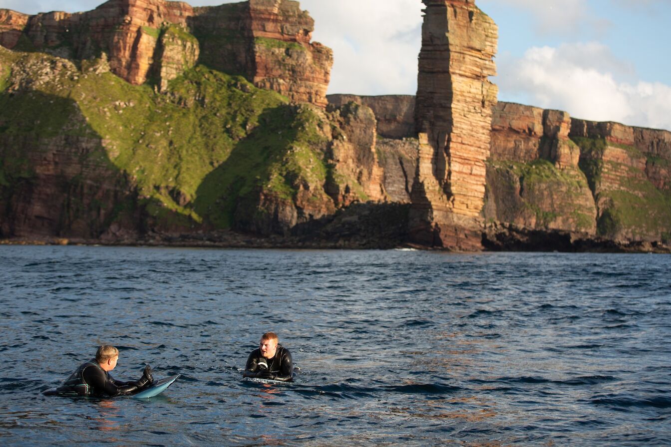 eFoiling at the Old Man of Hoy, Orkney