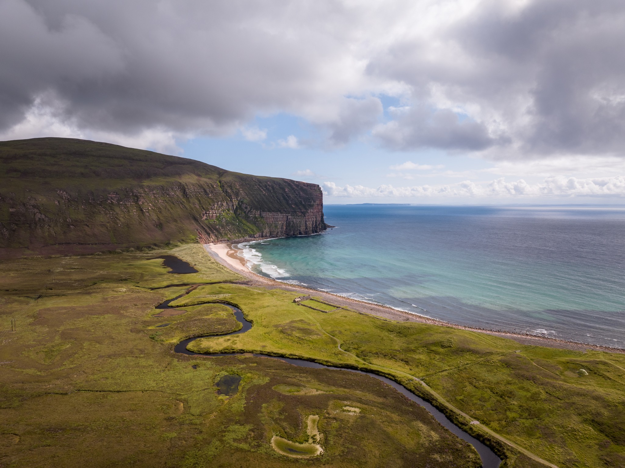 Aerial view of Rackwick, Hoy, Orkney