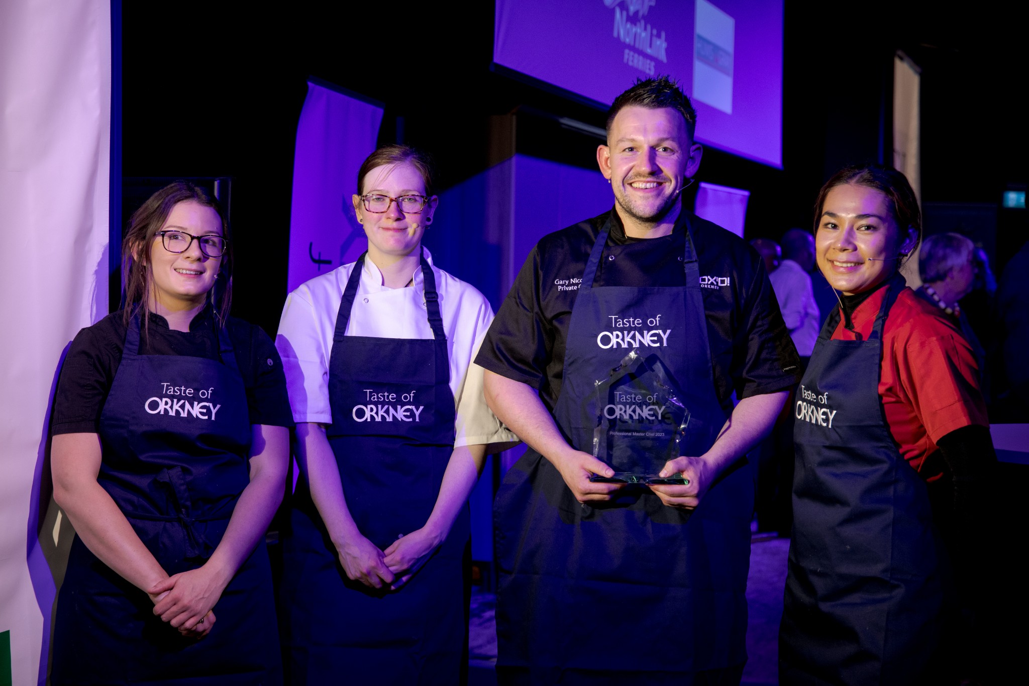 Orkney Master Chef contestants, from left to right, Gayle Grieve, Jenny Currie, Gary Nicolson, and Bee Omand.
