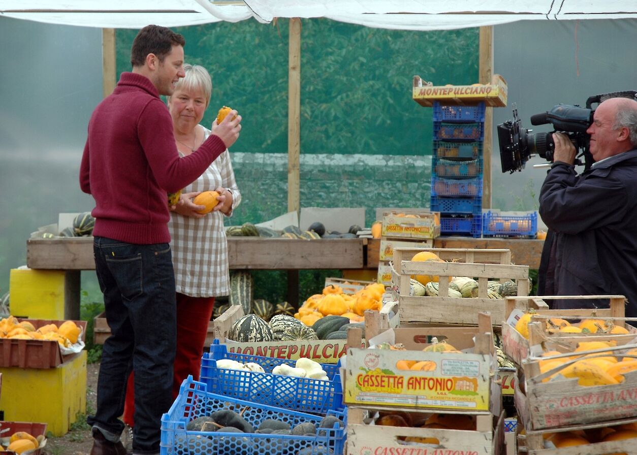 Rosemary Moon filming with Matt Baker for BBC1's Countryfile