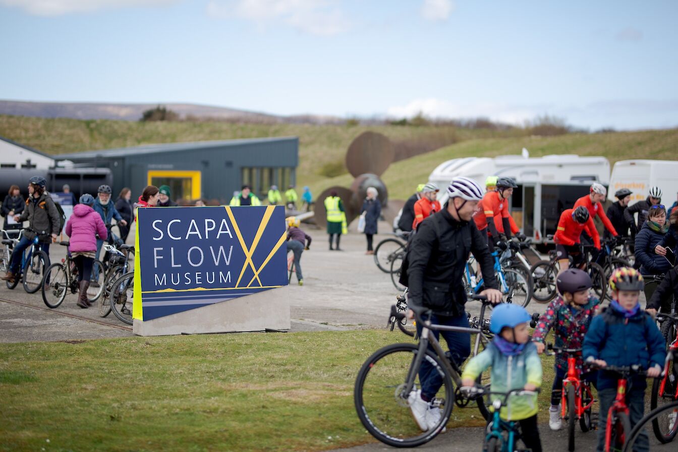 Sir Chris Hoy at the opening of the Scapa Flow Museum in Hoy, Orkney