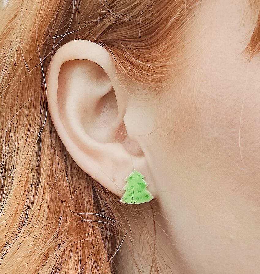 Christmas Tree ear studs from Marion Miller Jewellery