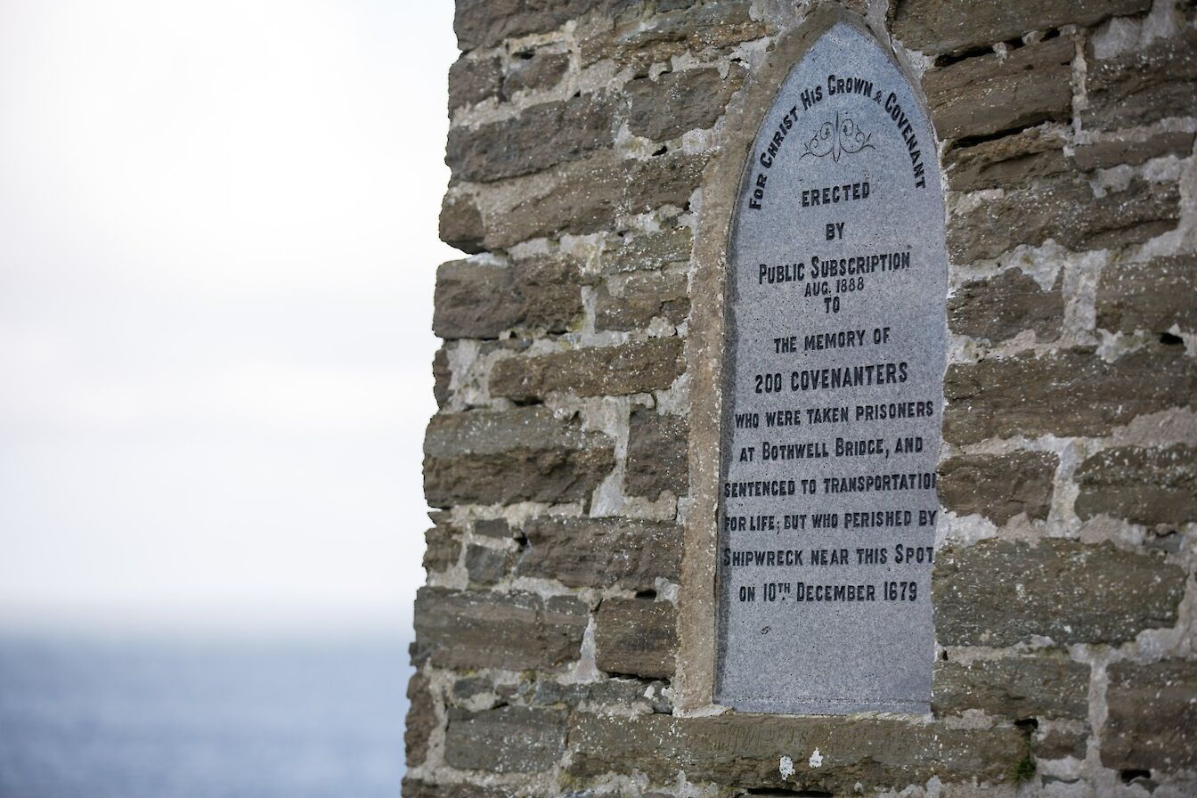 Plaque on the Covenanters Memorial, Orkney